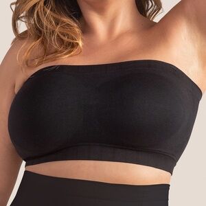 NWOT Shapermints Truekind Women's Black Strapless Bandeau Bra